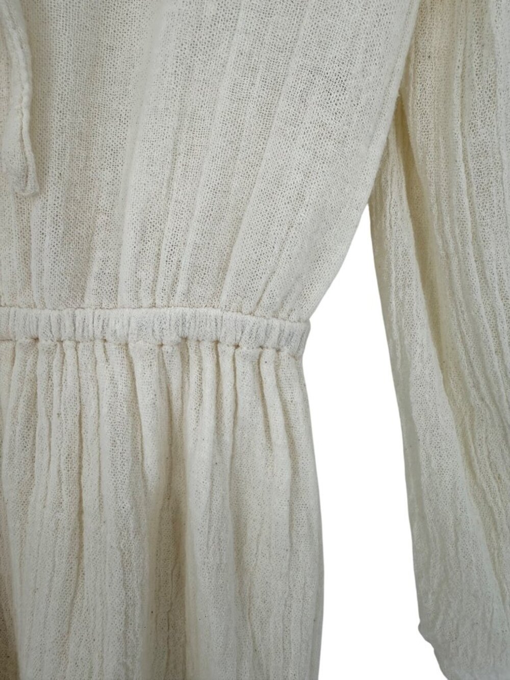 Free People Bell Sleeve Cream Romper Playsuit S| Boho Coastal Cowgirl Whimsigoth - Picture 8 of 16